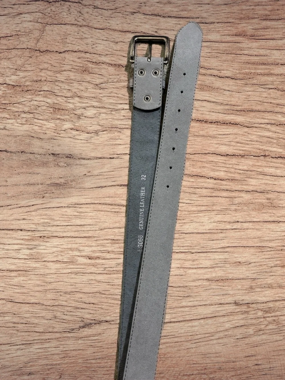 NWOT - Genuine Leather Suede Grey Mens Belt